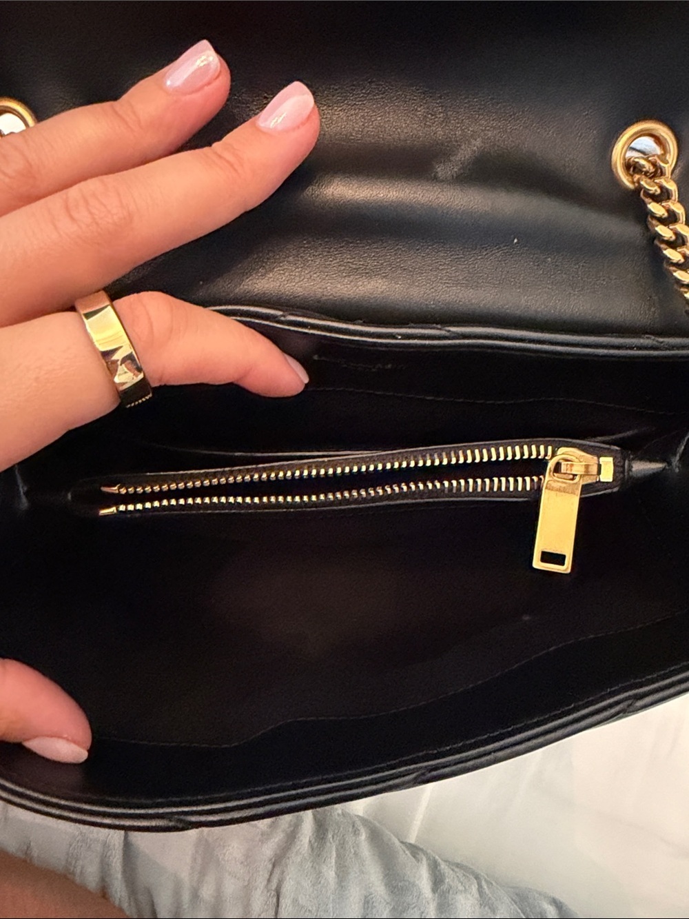 Saint Laurent Black Calfskin Y Quilted Monogram Medium LouLou Chain Satchel - Picture 5 of 10